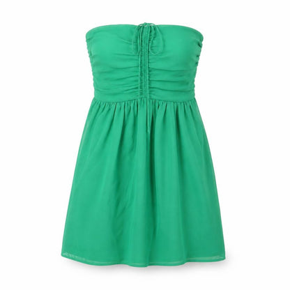 Zara Womens Green Polyester A-Line Size S Off the Shoulder Zip