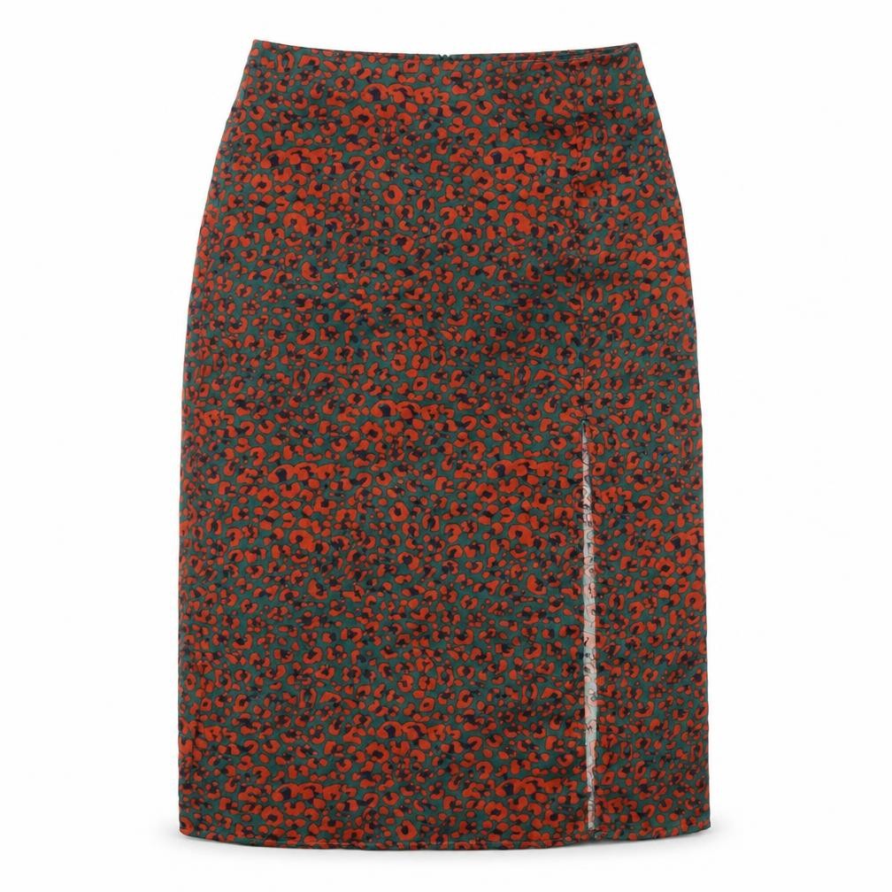 Nasty Gal Womens Multicoloured Animal Print Polyester A-Line Skirt Size 10 Zip - Side slit