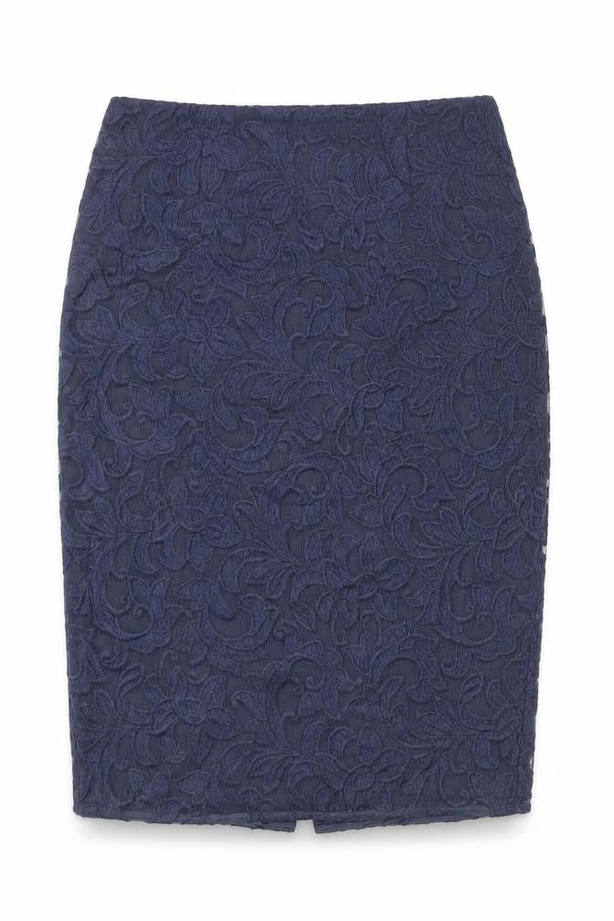 Autograph Womens Blue Polyester A-Line Skirt Size 32 in Zip