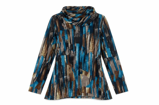New Directions Womens Multicoloured Geometric Polyester Pullover Sweatshirt Size L Pullover