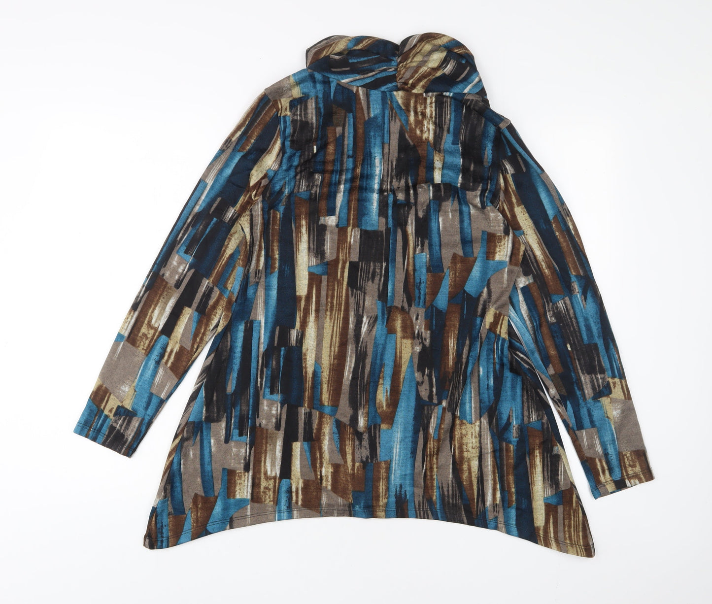New Directions Womens Multicoloured Geometric Polyester Pullover Sweatshirt Size L Pullover