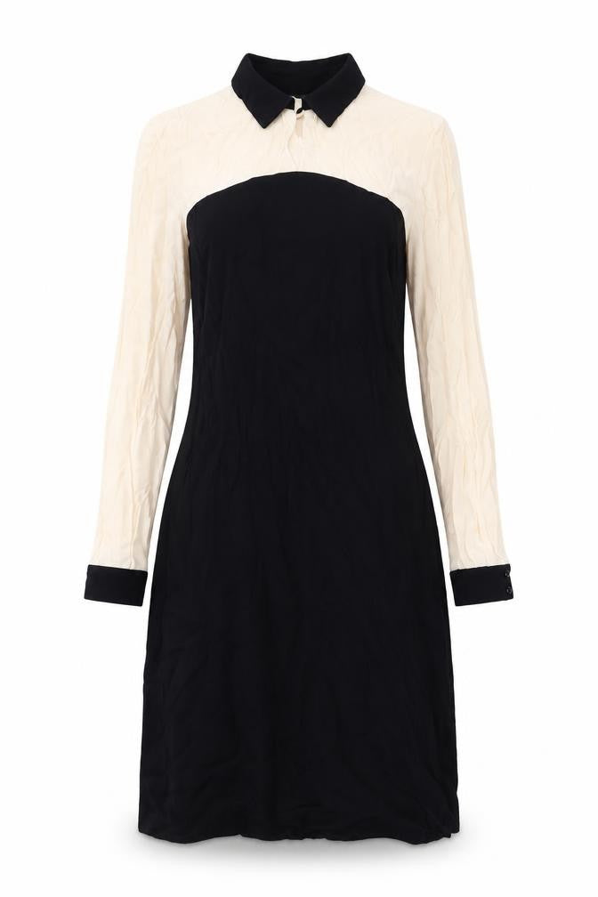 Marks & Spencer Womens Beige Viscose A-Line Size 12 Round Neck Button
