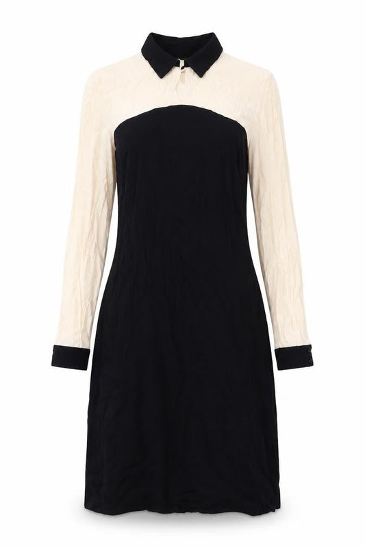Marks & Spencer Womens Beige Viscose A-Line Size 12 Round Neck Button