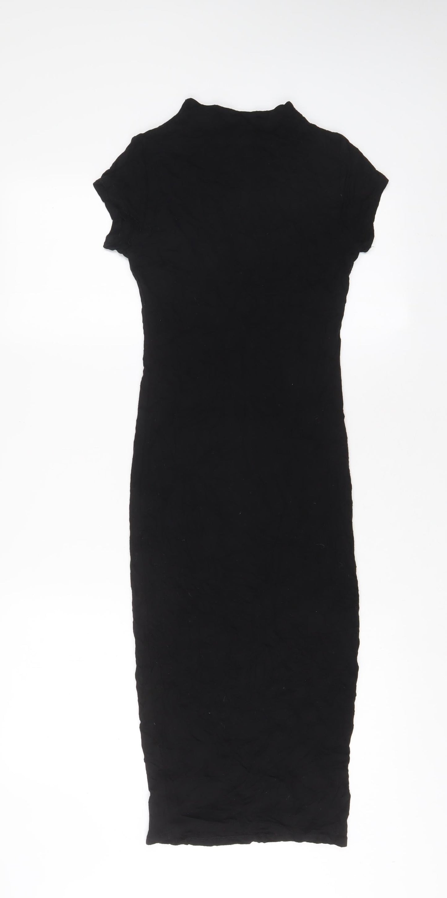 Black Note Womens Black Viscose Bodycon Size M High Neck Pullover