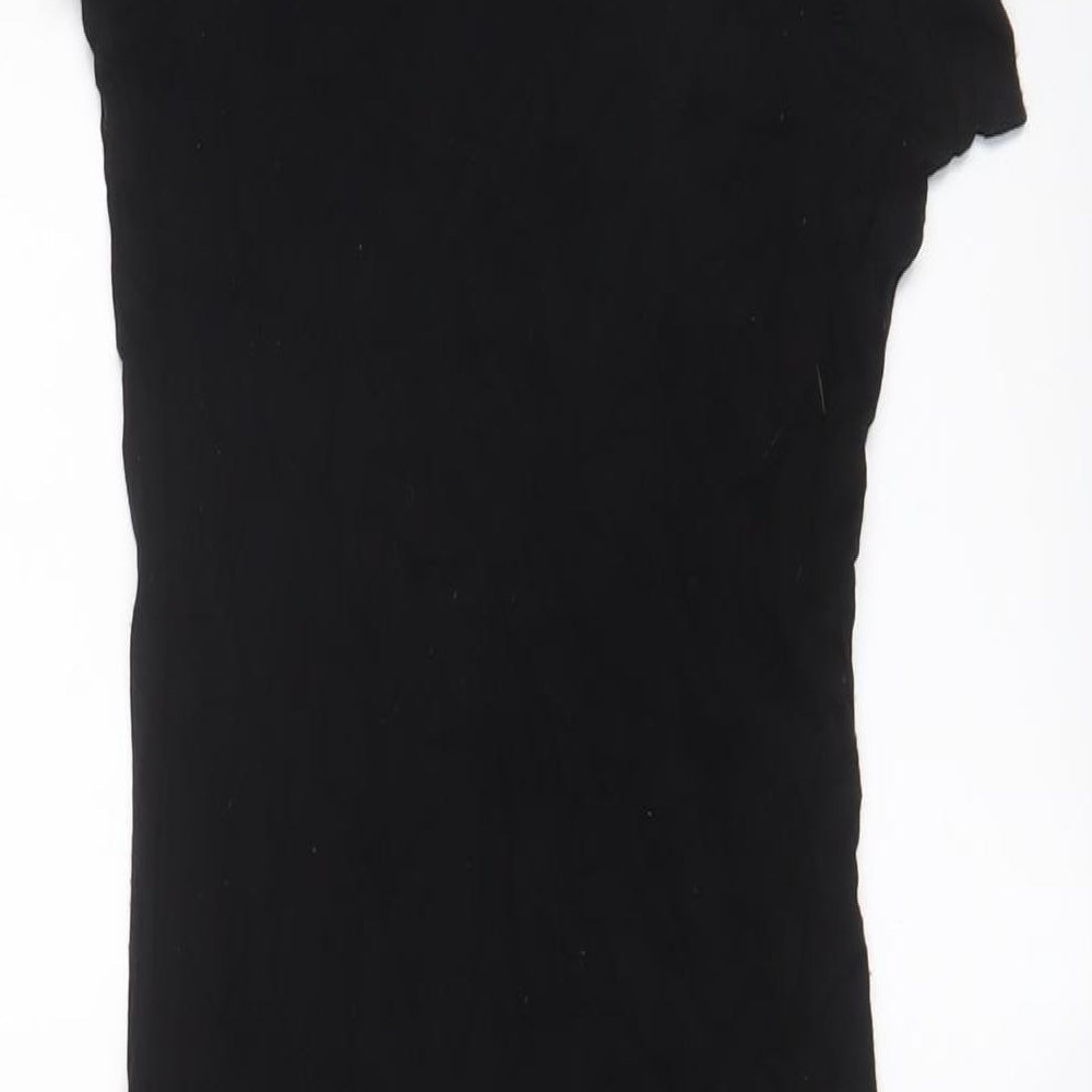 Black Note Womens Black Viscose Bodycon Size M High Neck Pullover