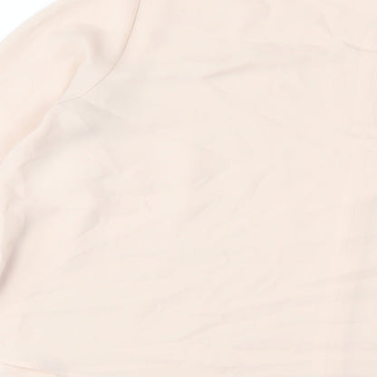 Marks & Spencer Womens Pink Polyester Basic Blouse Size 8 Crew Neck