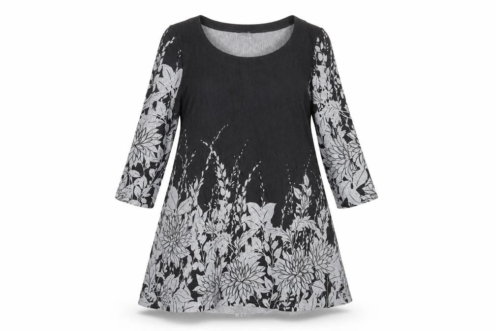 Roman Womens Red Floral Polyester A-Line Size 12 Boat Neck Pullover