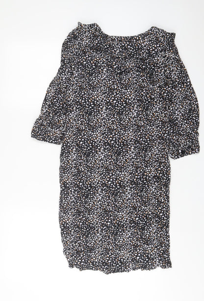 Next Womens Multicoloured Animal Print Viscose A-Line Size 10 V-Neck Pullover
