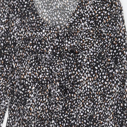 Next Womens Multicoloured Animal Print Viscose A-Line Size 10 V-Neck Pullover