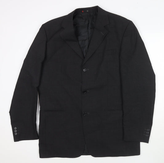 Ciro Citterio Mens Black Polyester Jacket Suit Jacket Size 40 Regular