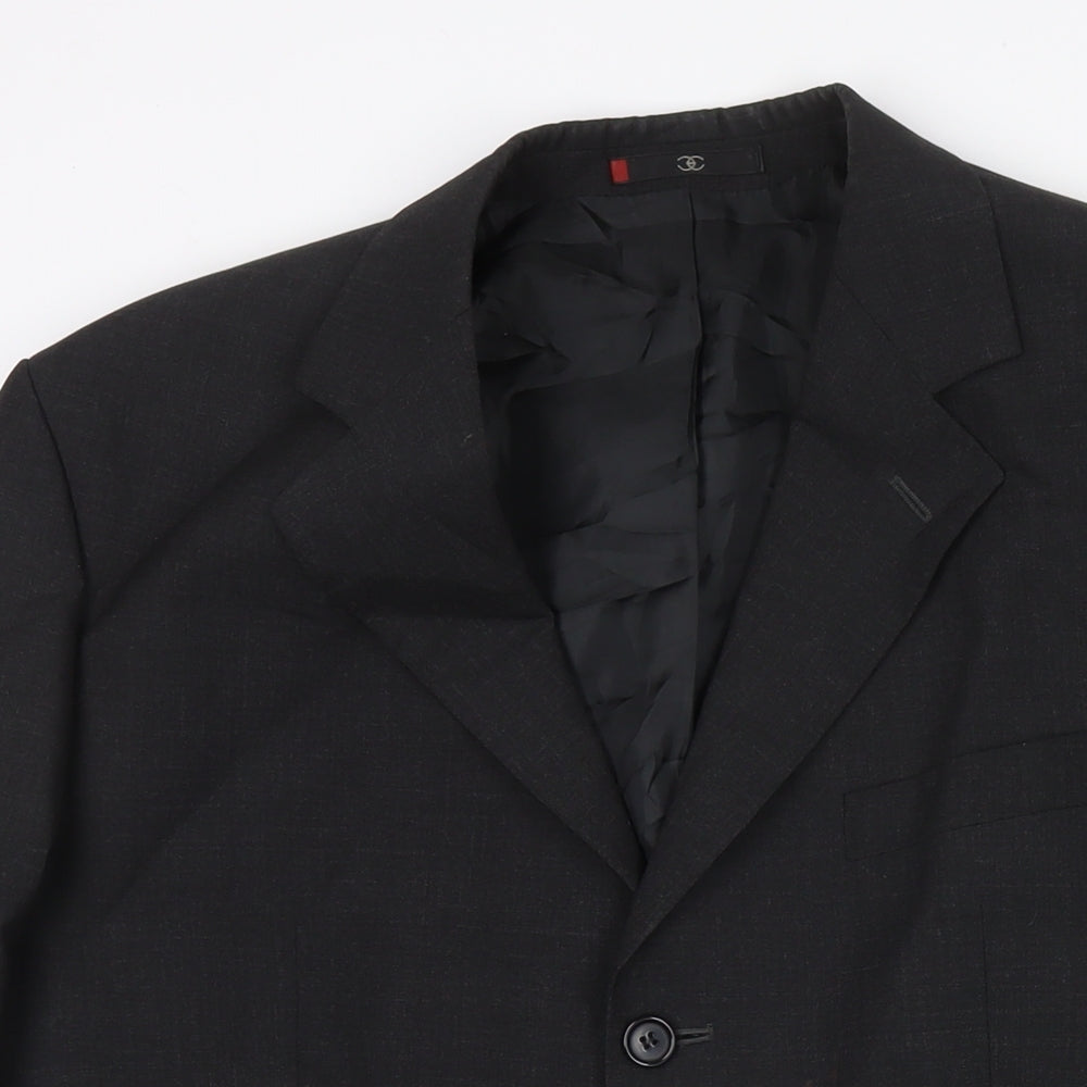Ciro Citterio Mens Black Polyester Jacket Suit Jacket Size 40 Regular