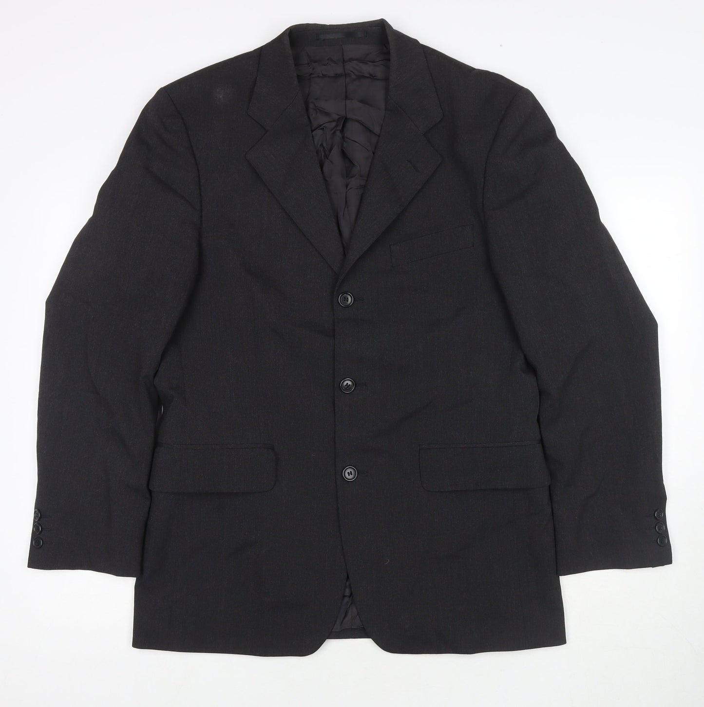 Burton Mens Black Polyester Jacket Suit Jacket Size 38 Regular
