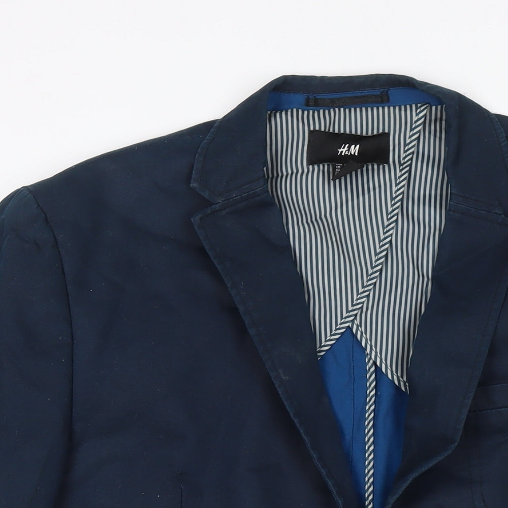 H&M Mens Blue Cotton Jacket Suit Jacket Size 44 Regular