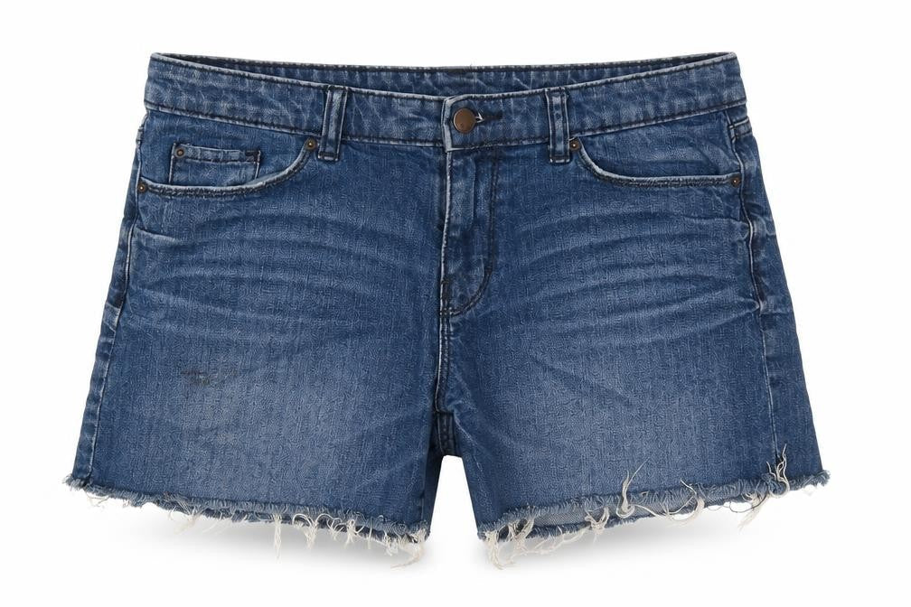 Premium Denim Womens Blue Cotton Cut-Off Shorts Size 8 L4 in Regular Zip