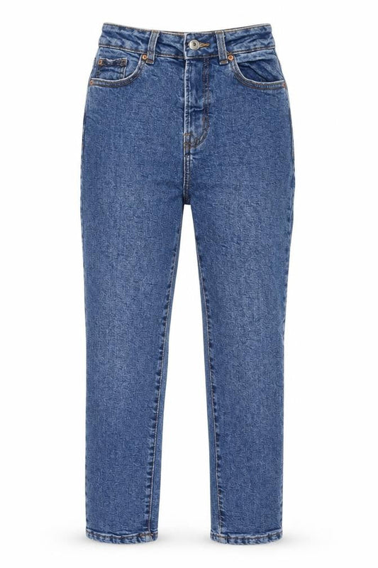 Denim & Co. Womens Blue Cotton Mom Jeans Size 4 L26 in Regular Zip