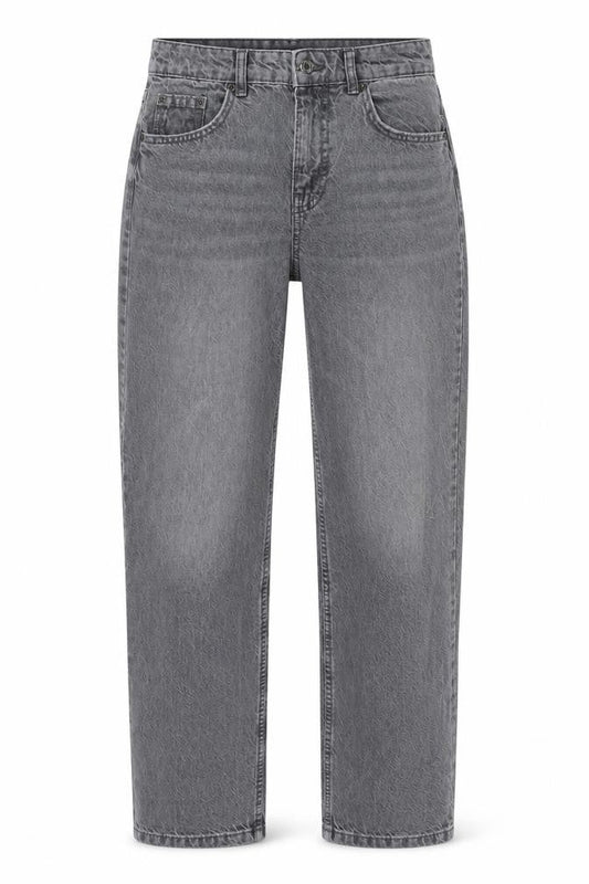Pull&Bear Womens Grey Cotton Mom Jeans Size 8 L32 in Regular Zip