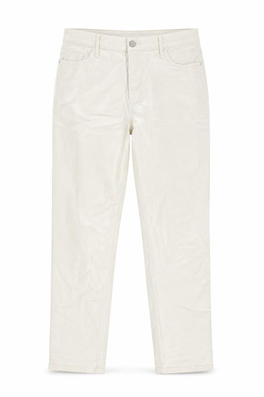 F&F Womens Ivory Cotton Straight Jeans Size 12 L27 in Regular Zip