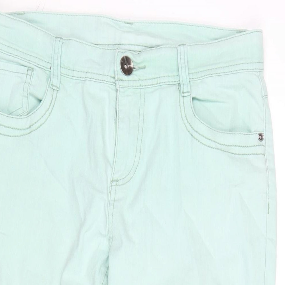 H&M Womens Grey Cotton Blend Straight Jeans Size 8 L29 in Regular Zip