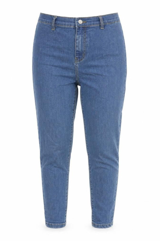 Dont think Twice Womens Blue Cotton Tapered Jeans Size 12 L28 in Regular Zip