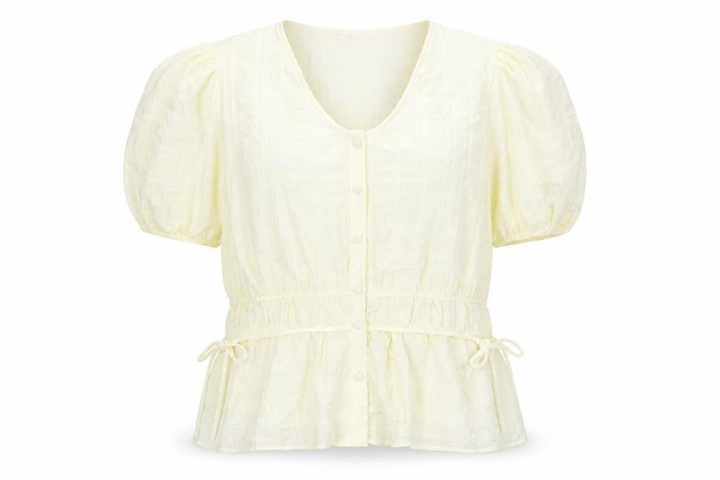 Marks & Spencer Womens Ivory Polyester Basic Blouse Size 14 Scoop Neck