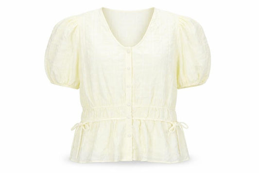 Marks and Spencer Womens Ivory Polyester Basic Blouse Size 14 Scoop Neck