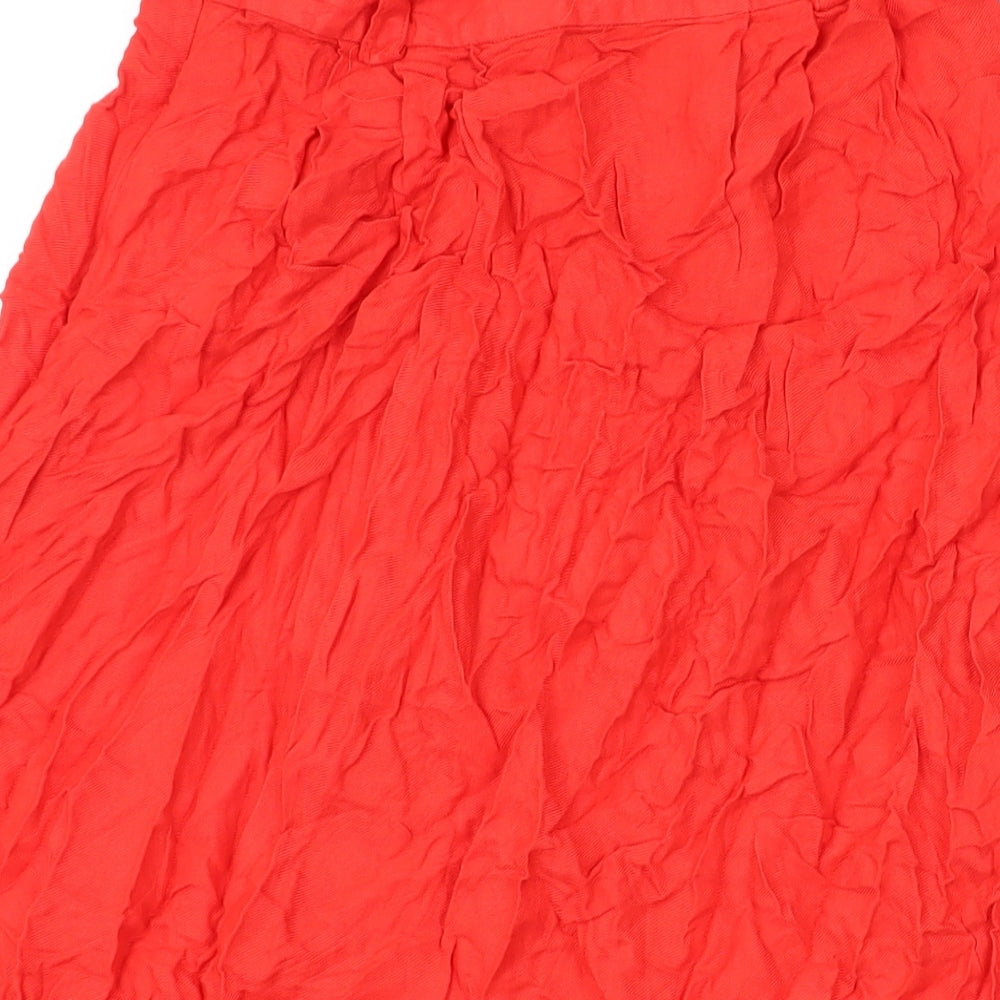 FOREVER 21 Womens Red Rayon Swing Skirt Size 12 Zip