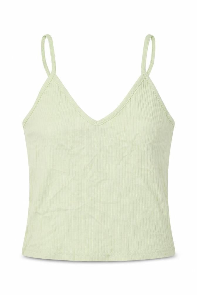 Topshop Womens Green Cotton Camisole Tank Size 8 V-Neck