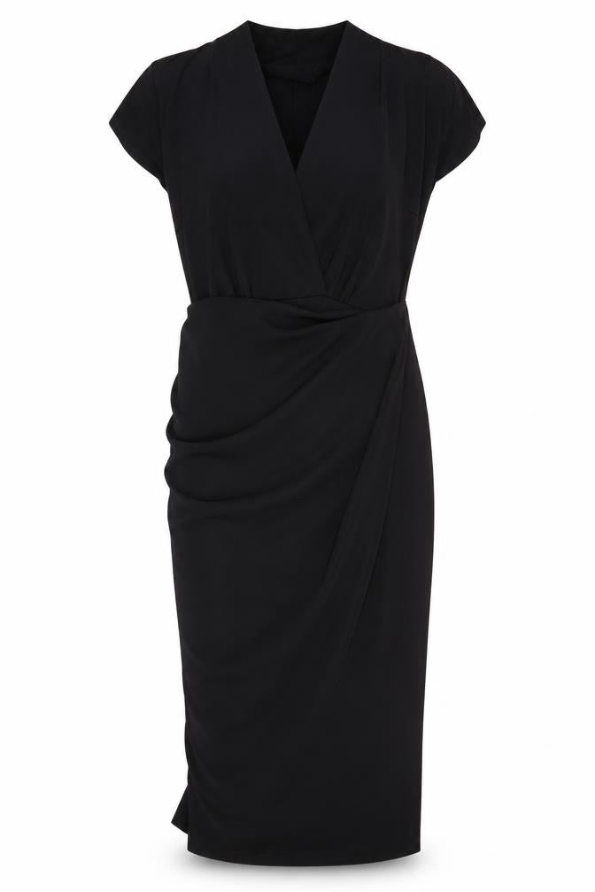 Phoenix & Feather Womens Black Polyester Bodycon Size 8 V-Neck Pullover