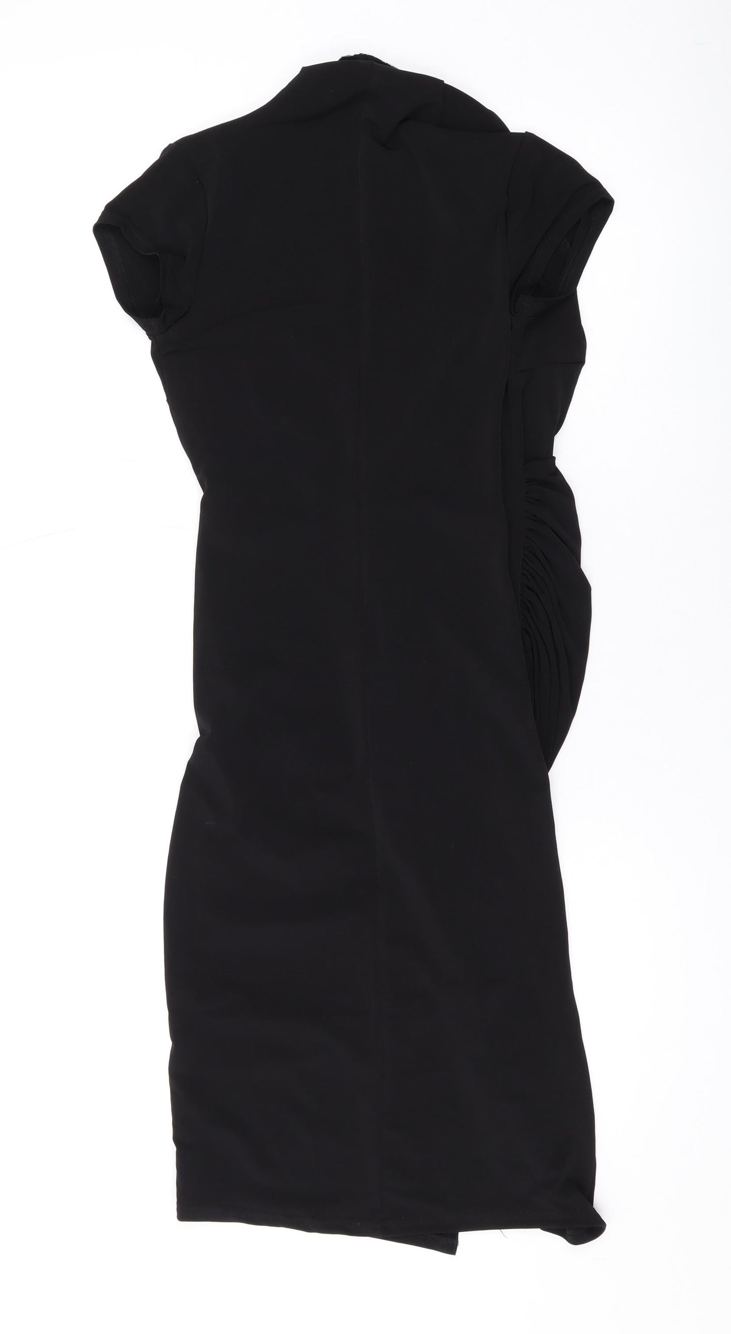 Phoenix & Feather Womens Black Polyester Bodycon Size 8 V-Neck Pullover