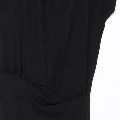 Phoenix & Feather Womens Black Polyester Bodycon Size 8 V-Neck Pullover