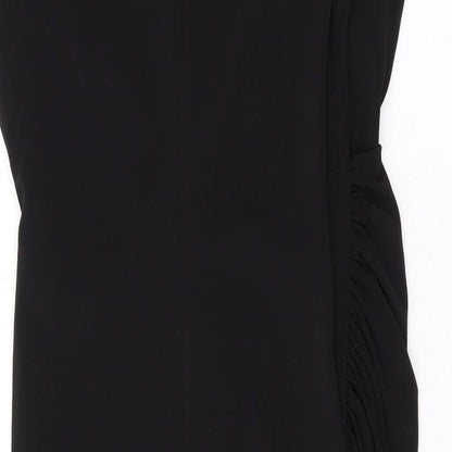 Phoenix & Feather Womens Black Polyester Bodycon Size 8 V-Neck Pullover