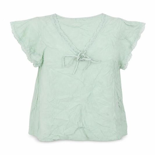 Marks and Spencer Womens Green Viscose Basic Blouse Size 16 V-Neck