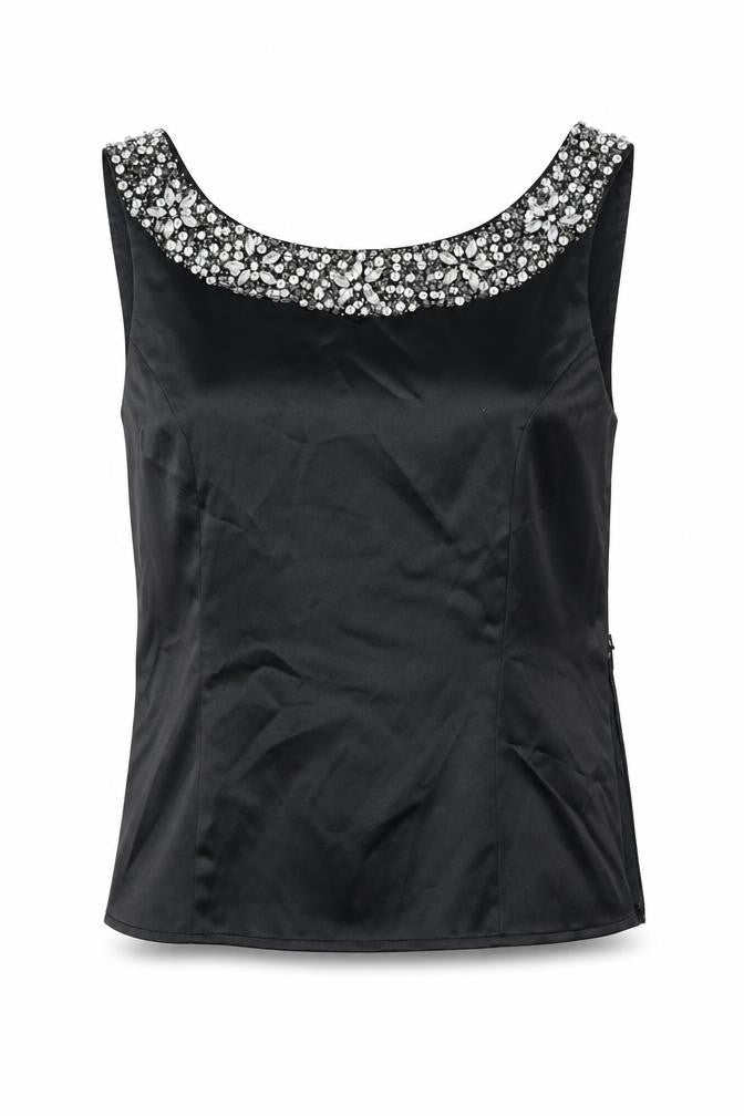 Kaliko Womens Black Polyester Basic Tank Size 12 Scoop Neck