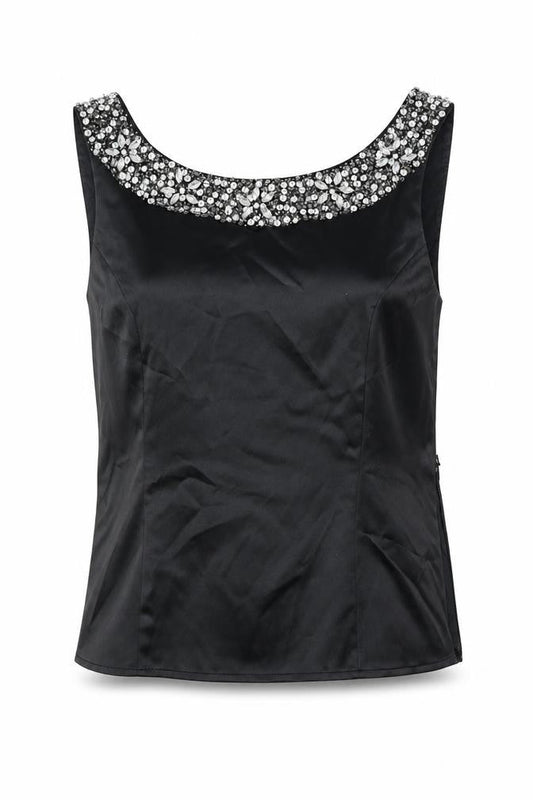 Kaliko Womens Black Polyester Basic Tank Size 12 Scoop Neck