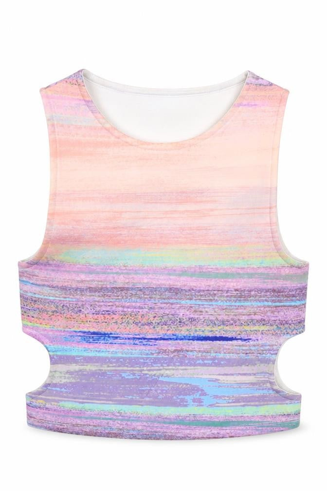 ASOS Womens Multicoloured Polyester Cropped Tank Size 8 Round Neck