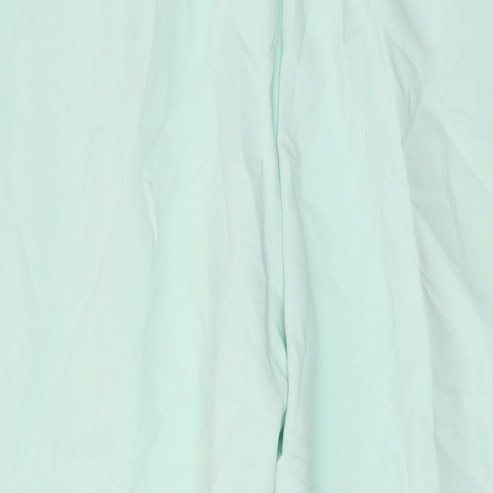 Marks and Spencer Womens Green Polyester Trousers Size 14 L27 in Regular Zip