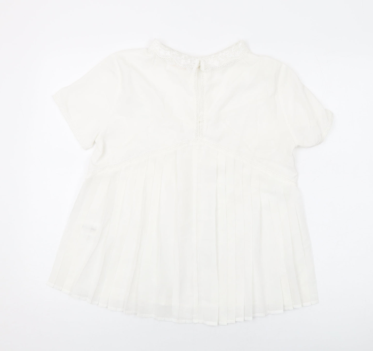 Grace & Mila Womens White Polyester Basic Blouse Size S Round Neck