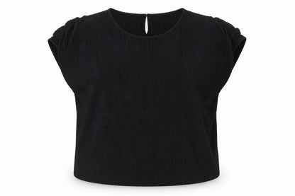 Marks & Spencer Womens Black Polyester Basic T-Shirt Size 12 Round Neck