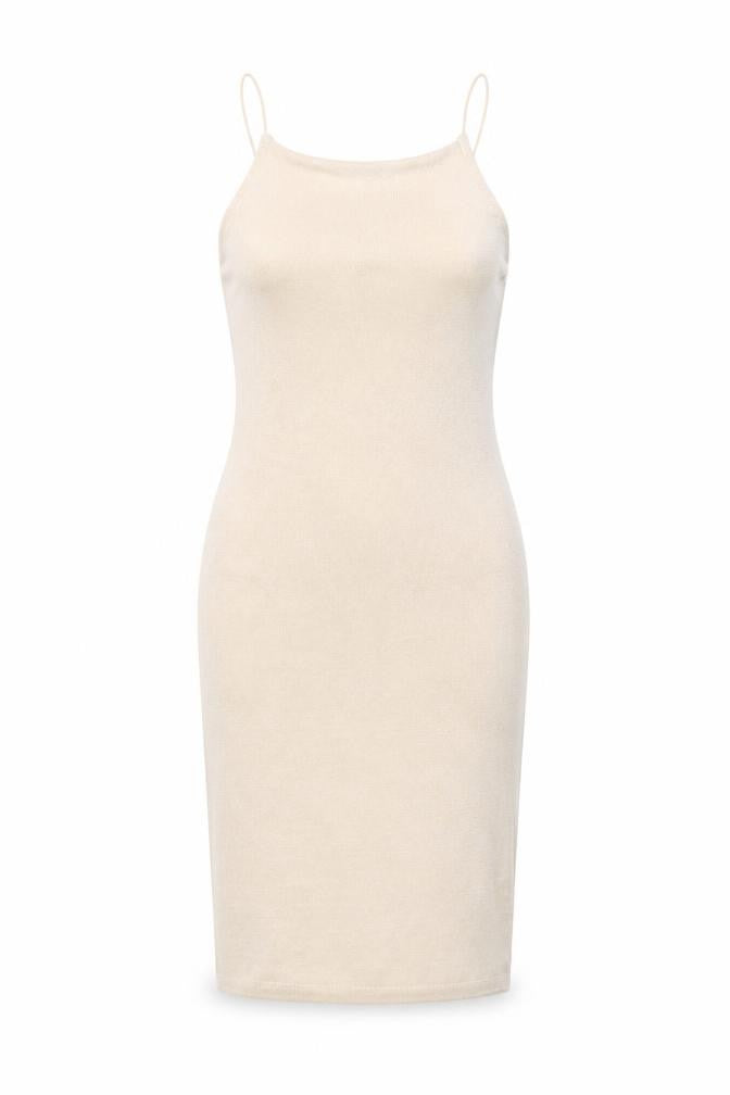 Boohoo Womens Beige Polyester Bodycon Size 12 Square Neck Pullover