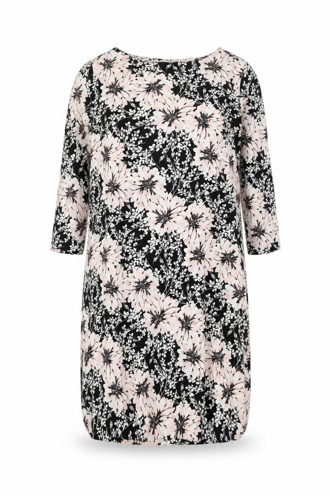 Dorothy Perkins Womens Pink Floral Polyester A-Line Size L Round Neck Button