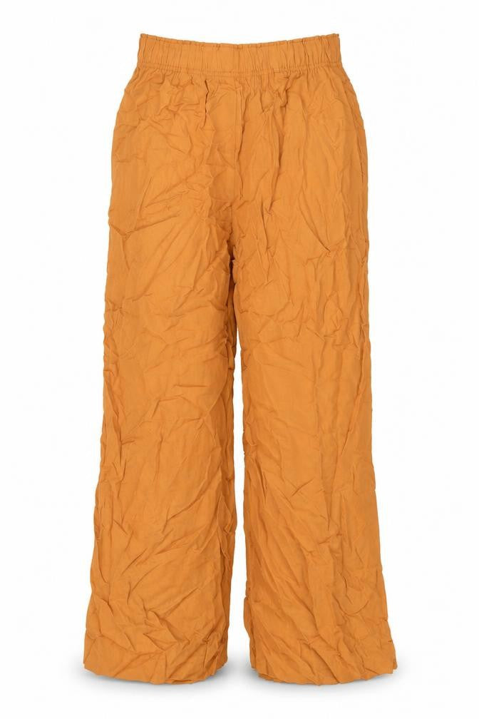 H&M Womens Yellow Viscose Trousers Size XS L23 in Regular