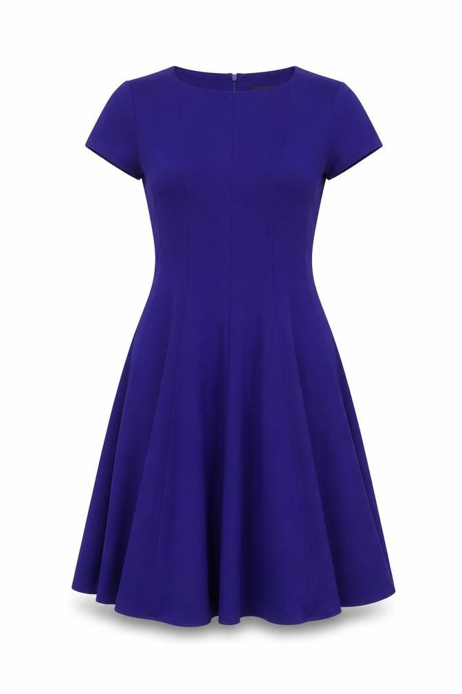 M&Co Womens Blue Polyester A-Line Size 10 Scoop Neck Zip