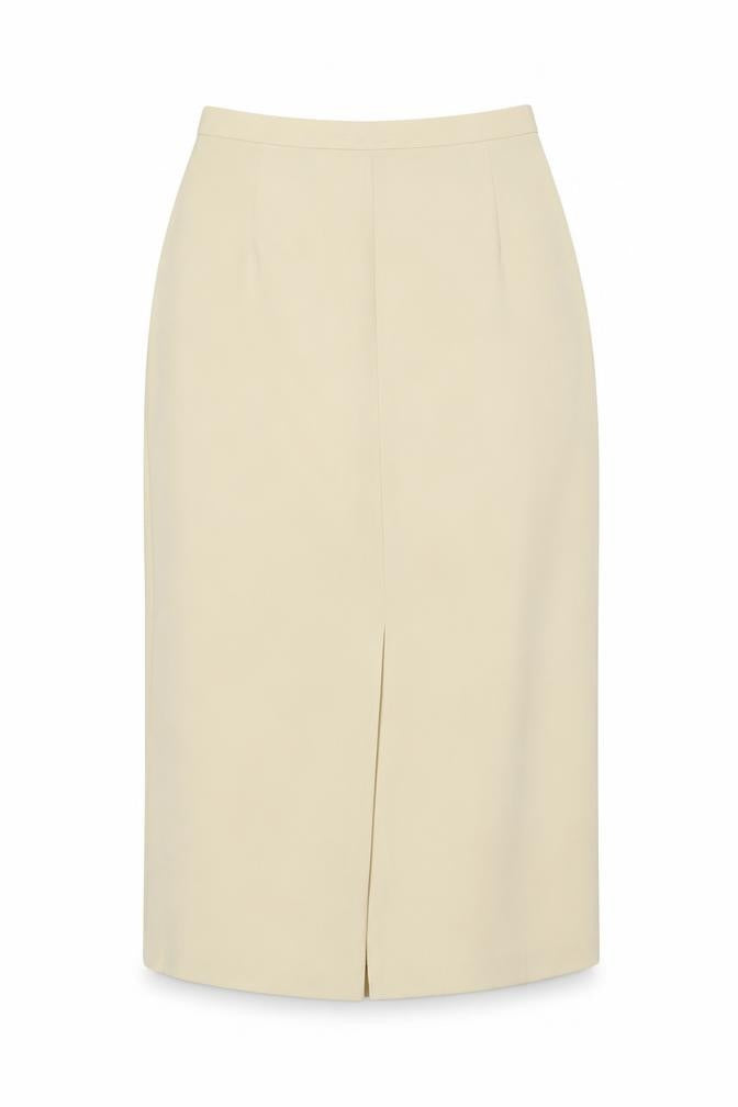 St Michael Womens Gold Polyester Straight & Pencil Skirt Size 12 Zip