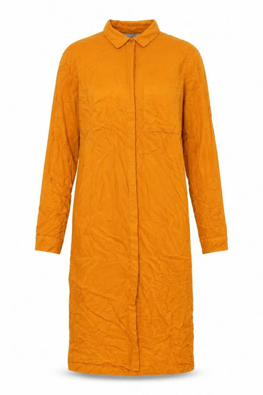 ASOS Womens Gold Viscose Shirt Dress Size 8 Collared Button - Pockets
