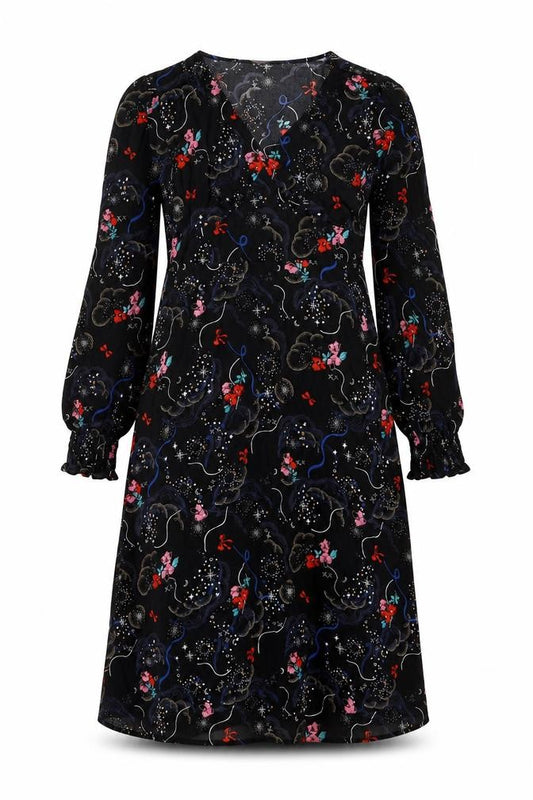Marks and Spencer Womens Multicoloured Floral Viscose A-Line Size 6 Sweetheart Zip