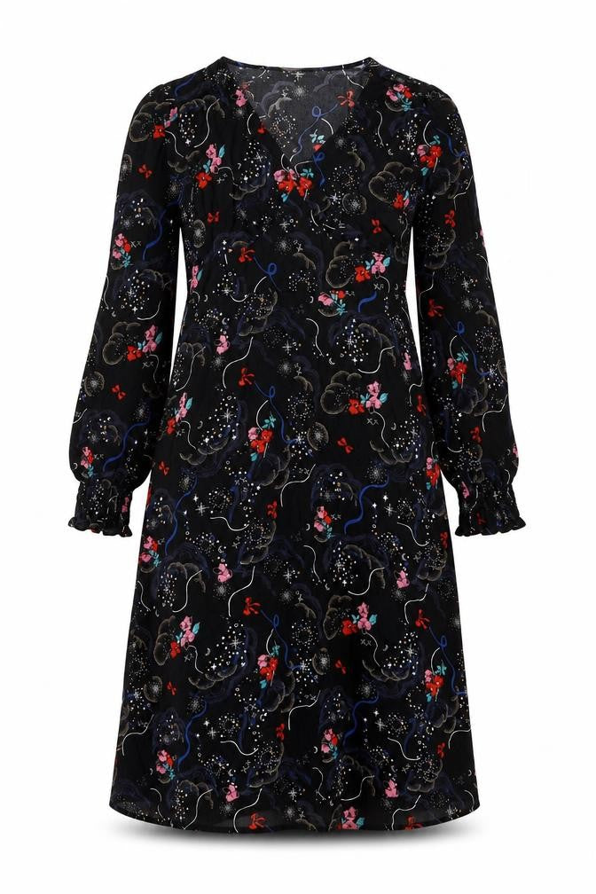 Marks & Spencer Womens Multicoloured Floral Viscose A-Line Size 6 Sweetheart Zip