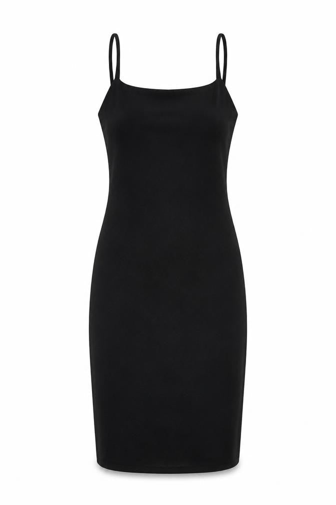 PRETTYLITTLETHING Womens Black Polyester Pencil Dress Size 4 Square Neck