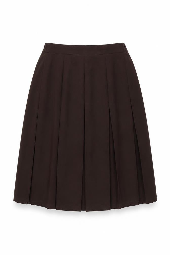 Damart Womens Brown Polyester Swing Skirt Size 18 Zip