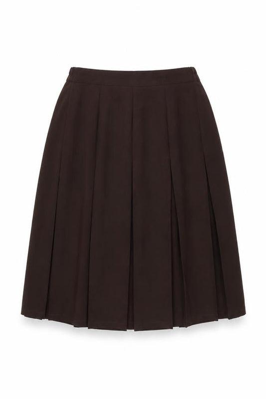 Damart Womens Brown Polyester Swing Skirt Size 18 Zip
