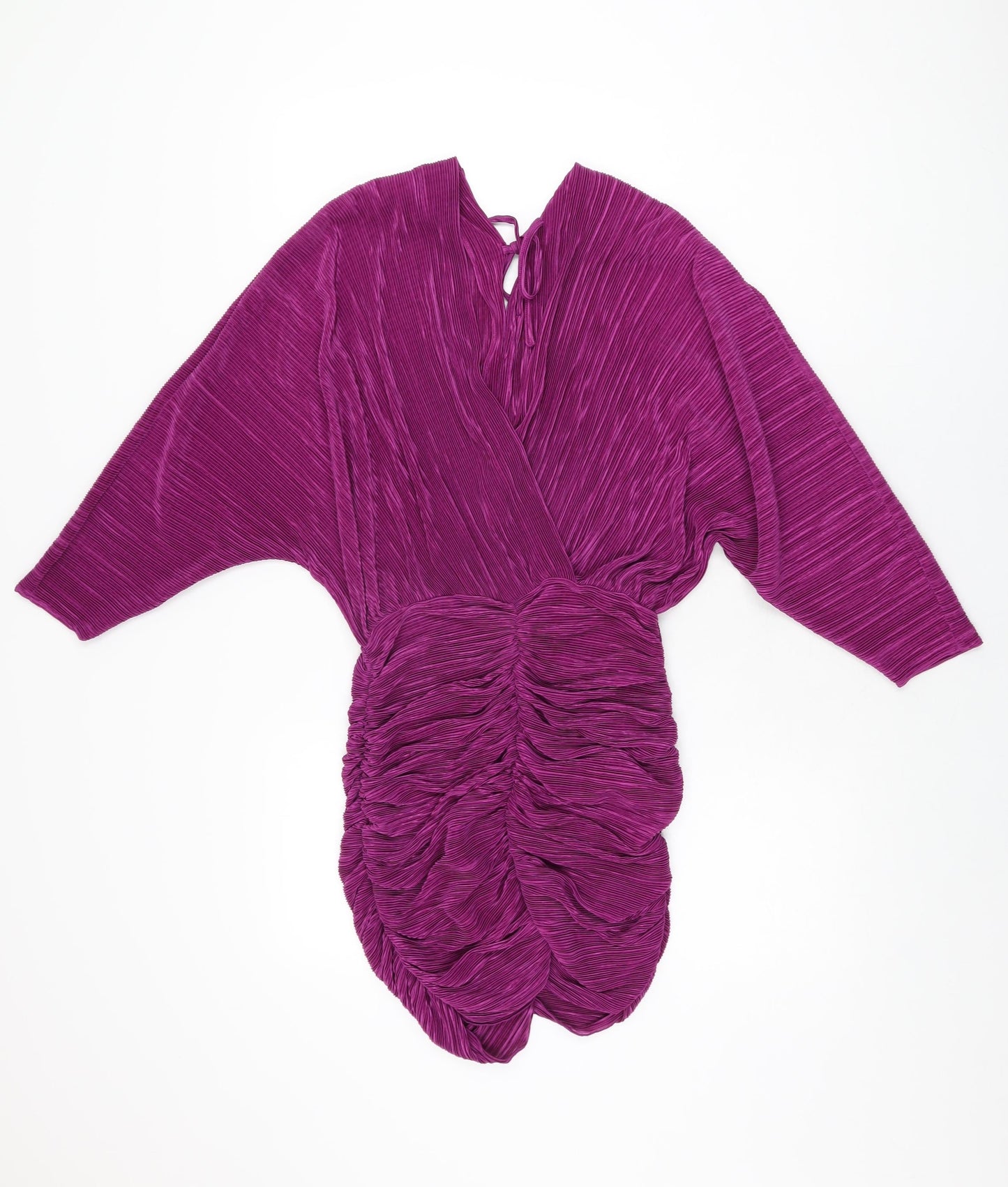 Zara Womens Purple Polyester Mini Size S V-Neck Tie